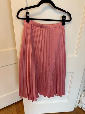 J. Crew Dusty Rose Pleated Midi Skirt